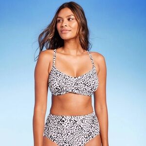 Kona Sol Black and White Leopard Bikini Bottoms